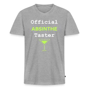 Offizielle Absinth-Verkostung - Männer Premium Bio T-Shirt mit V-Ausschnitt - Grau meliert - Vorne