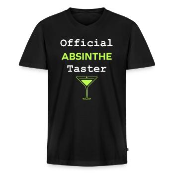 Offizielle Absinth-Verkostung - Männer Premium Bio T-Shirt mit V-Ausschnitt - Schwarz - Vorne - Nico (187cm)