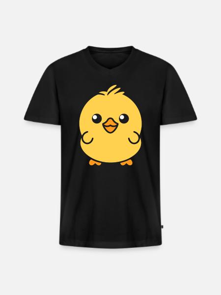 Petit poussin - T-shirt encolure en V Premium bio Homme - noir