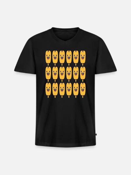 Mais Hundefutter - Männer Premium Bio T-Shirt mit V-Ausschnitt - Schwarz