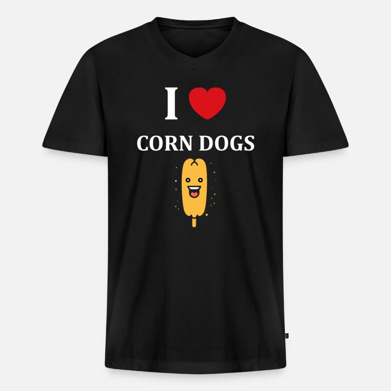 Mais Hundefutter - Männer Premium Bio T-Shirt mit V-Ausschnitt - Schwarz