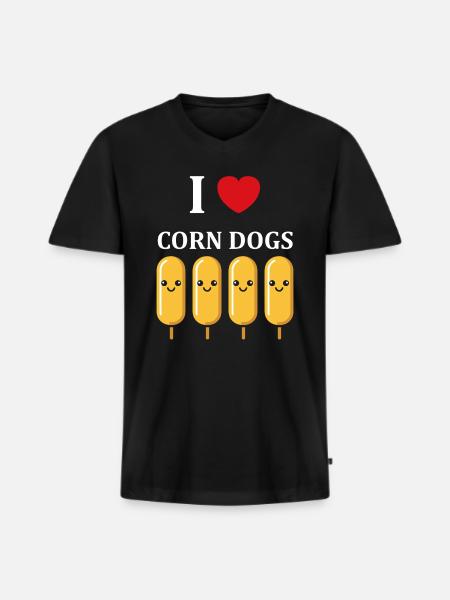 Mais Hundefutter - Männer Premium Bio T-Shirt mit V-Ausschnitt - Schwarz