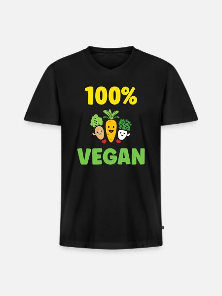 Humorous little vegan vegetables - Men's Premium Organic T-shirt with V-neck - black
