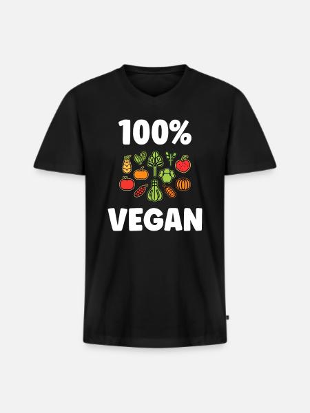 Humorous little vegan vegetables - Men's Premium Organic T-shirt with V-neck - black