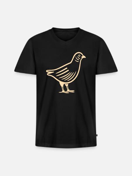 quail small quail bird - Men's Premium Organic T-shirt with V-neck - black