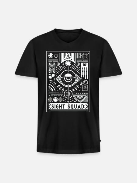 Sight Squad 7 - Men's Premium Organic T-shirt with V-neck - black