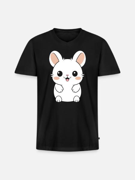 Cute little chinchilla - Men's Premium Organic T-shirt with V-neck - black