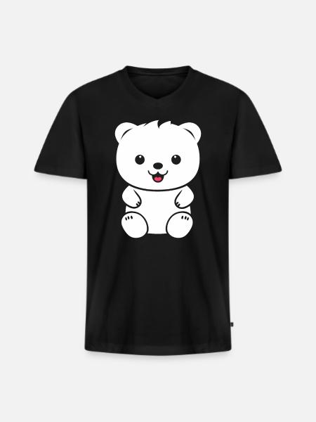 Little teddy bear teddy bear - Men's Premium Organic T-shirt with V-neck - black