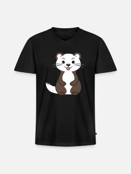 Humor little weasel - Men's Premium Organic T-shirt with V-neck - black