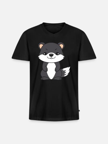 Humor little weasel - Men's Premium Organic T-shirt with V-neck - black