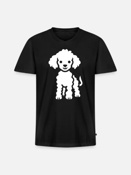 Humor Dog Small Poodle - Men's Premium Organic T-shirt with V-neck - black
