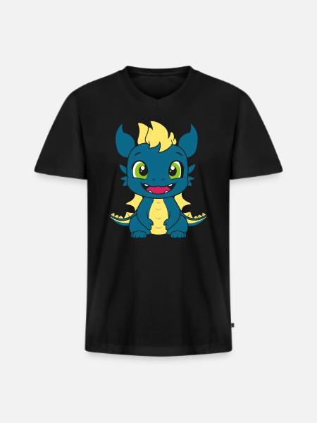 Baby Dragon - Men's Premium Organic T-shirt with V-neck - black