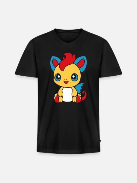 Baby Dragon - Men's Premium Organic T-shirt with V-neck - black