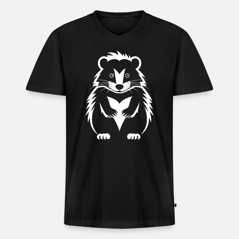 Stinktier - Männer Premium Bio T-Shirt mit V-Ausschnitt - Schwarz