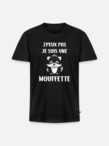 Humour Mouffette - T-shirt encolure en V Premium bio Homme - noir
