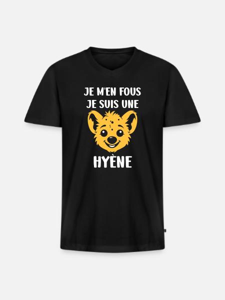 hyène - T-shirt encolure en V Premium bio Homme - noir