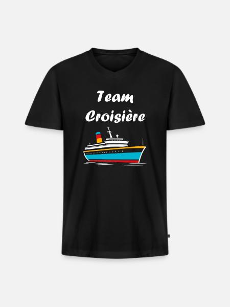 Team Croisière - T-shirt encolure en V Premium bio Homme - noir