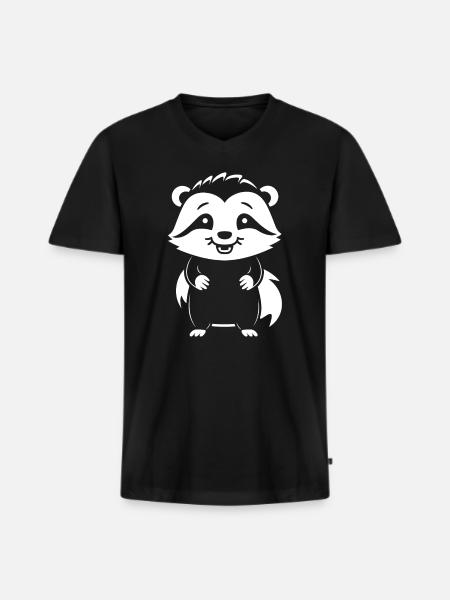 Baby Badger - Men's Premium Organic T-shirt with V-neck - black