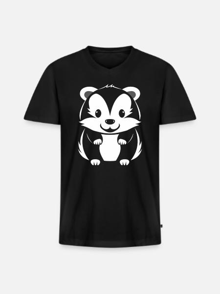 Baby-Dachs - Männer Premium Bio T-Shirt mit V-Ausschnitt - Schwarz
