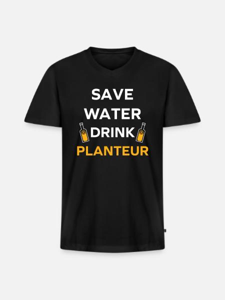Humor punch planter - Men's Premium Organic T-shirt with V-neck - black