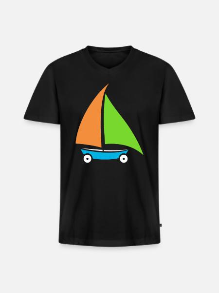 Sand yachting - Men's Premium Organic T-shirt with V-neck - black