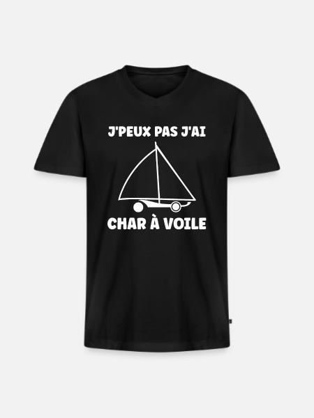 Humour Char à voile - T-shirt encolure en V Premium bio Homme - noir