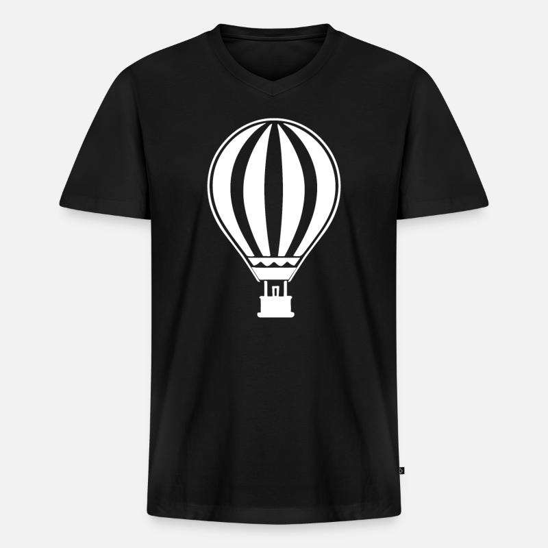 Luftballon - Männer Premium Bio T-Shirt mit V-Ausschnitt - Schwarz