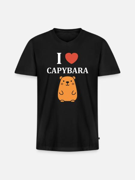 Humour Capybara - T-shirt encolure en V Premium bio Homme - noir