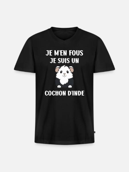 Humour cochon d'ine - T-shirt encolure en V Premium bio Homme - noir