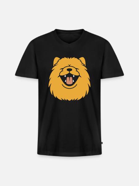 Chow Chow Dog - Men's Premium Organic T-shirt with V-neck - black