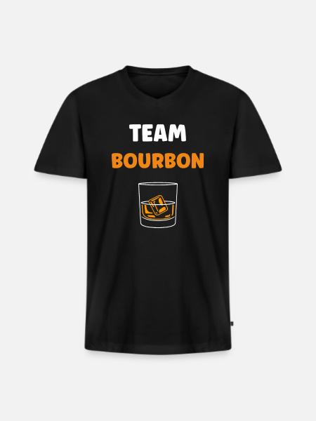 Bourbon - T-shirt encolure en V Premium bio Homme - noir