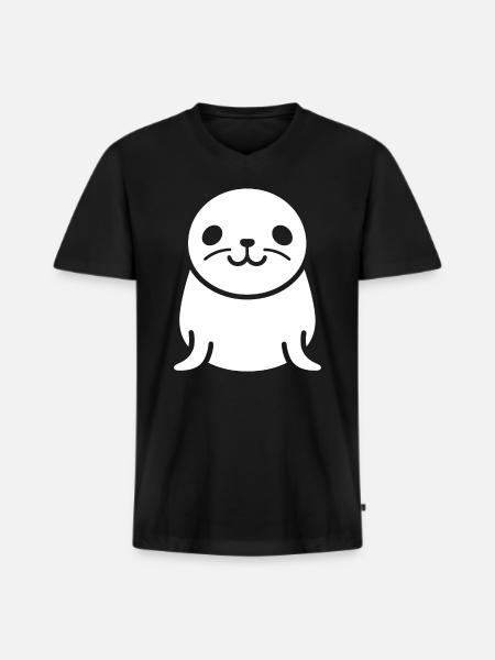 otarie - T-shirt encolure en V Premium bio Homme - noir