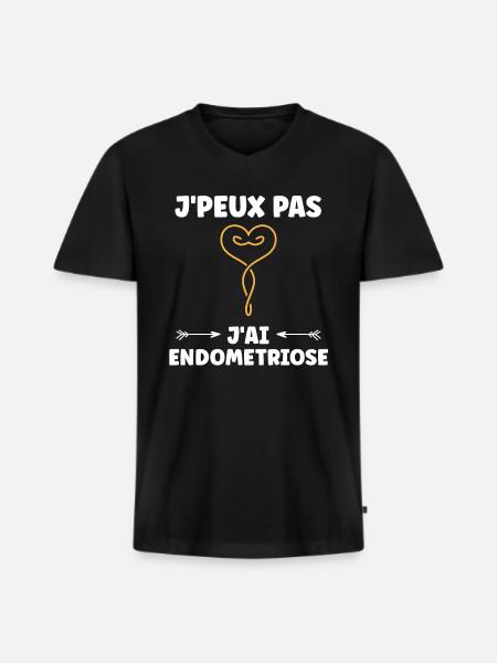 sensibilisation endométriose - T-shirt encolure en V Premium bio Homme - noir