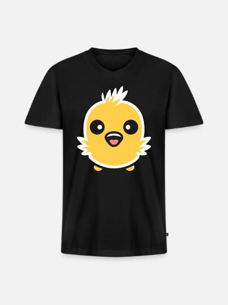 chick - Men's Premium Organic T-shirt with V-neck - black