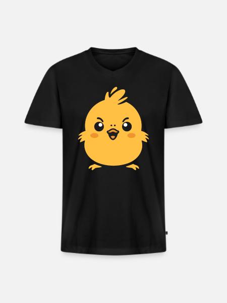 Little Yellow Chick - Men's Premium Organic T-shirt with V-neck - black