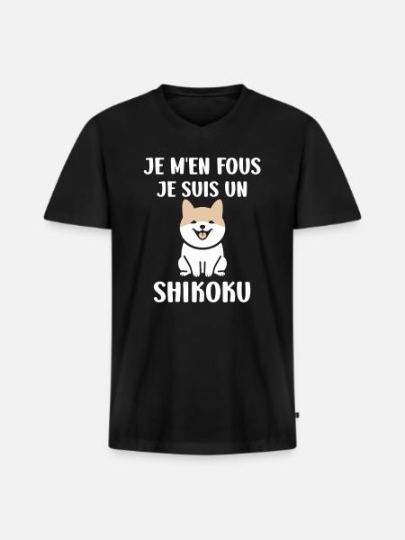 Shikoku - Men's Premium Organic T-shirt with V-neck - black