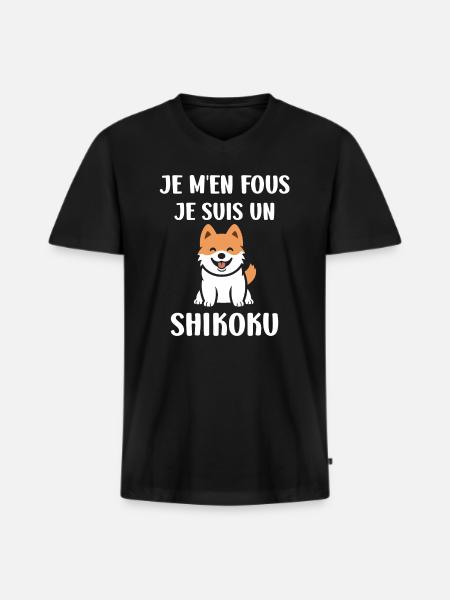Shikoku - Men's Premium Organic T-shirt with V-neck - black