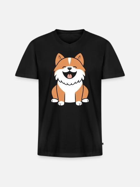 Shikoku - Men's Premium Organic T-shirt with V-neck - black