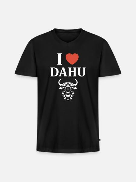 dahu - T-shirt encolure en V Premium bio Homme - noir