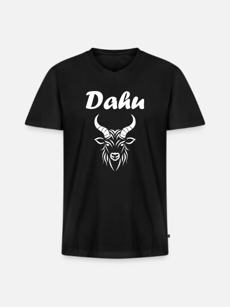 Dahu - T-shirt encolure en V Premium bio Homme - noir