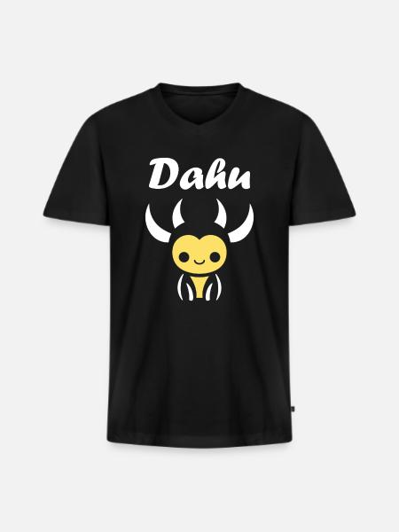 dahu - T-shirt encolure en V Premium bio Homme - noir