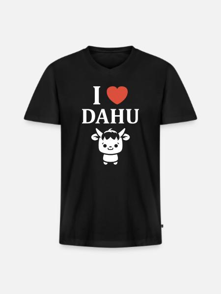 Dahu - T-shirt encolure en V Premium bio Homme - noir
