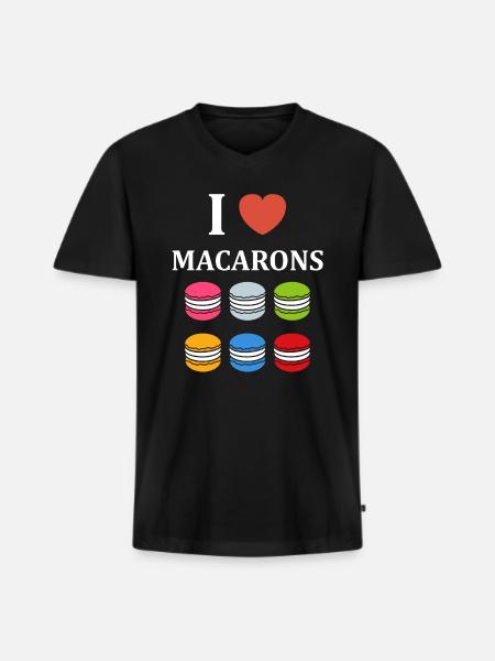 i love macaroons - Men's Premium Organic T-shirt with V-neck - black
