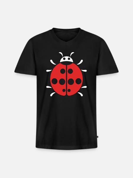 Little Ladybug - Men's Premium Organic T-shirt with V-neck - black
