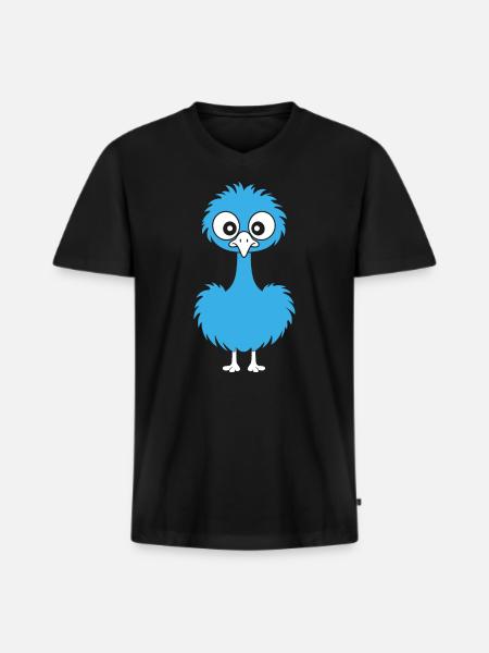 ostrich - Men's Premium Organic T-shirt with V-neck - black
