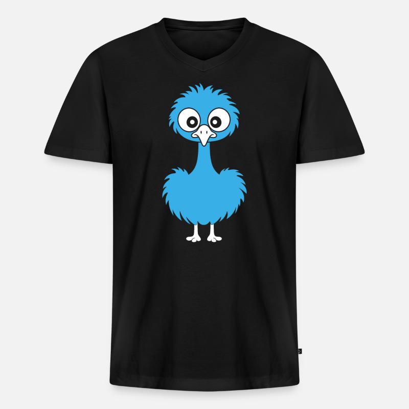 Strauß - Männer Premium Bio T-Shirt mit V-Ausschnitt - Schwarz