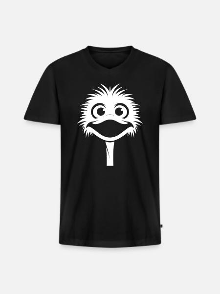 ostrich - Men's Premium Organic T-shirt with V-neck - black