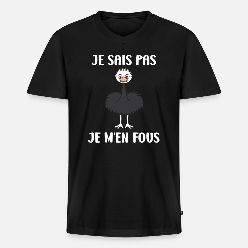 Strauß Zitat - Männer Premium Bio T-Shirt mit V-Ausschnitt - Schwarz