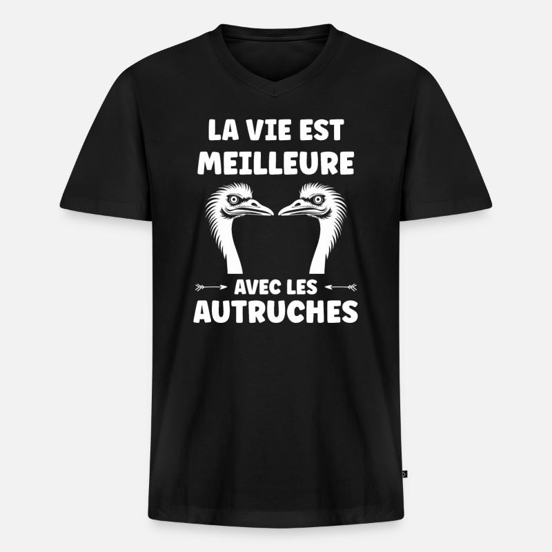 Strauß Zitat - Männer Premium Bio T-Shirt mit V-Ausschnitt - Schwarz
