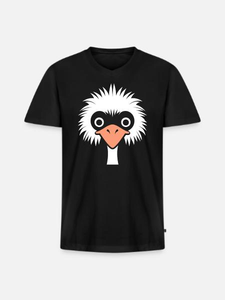 ostrich - Men's Premium Organic T-shirt with V-neck - black